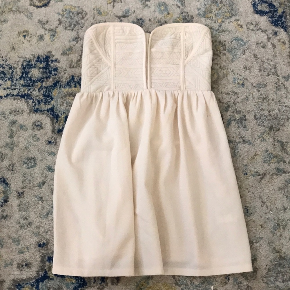 Urban Outfitters Cream Strapless Dress